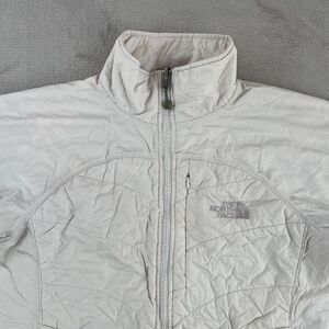 The North Face Primaloft Puffer Jacket‎ Women Small Off White Full Zip Pockets